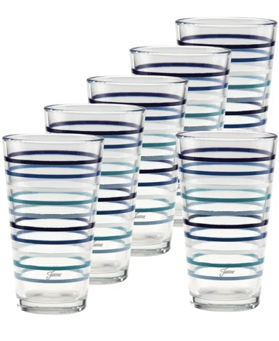 Fiesta Coastal Blues Tapered Cooler Glasses, Set Of 6 In Transparent