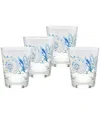 Fiesta Coastal Shores Double Old-fashioned Glass, Set Of 4 In Multi