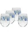 Fiesta Coastal Shores Double Old-fashioned Glass, Set Of 4 In Multi