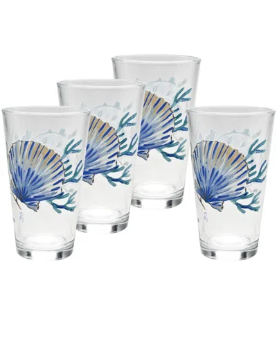 Fiesta Coastal Shores Tapered Cooler Glass, Set Of 4 In Multi