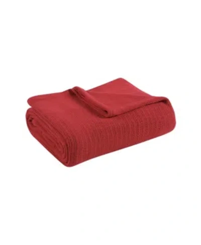 Fiesta Cotton Blanket, Full/queen In Scarlet