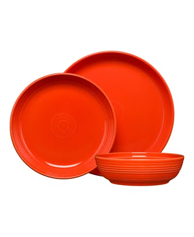 Fiesta Coupe Bowl 3 Pc. Place Setting, Service For 1 In Red