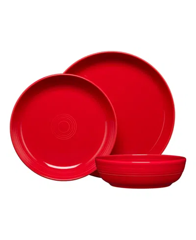 Fiesta Coupe Bowl 3 Pc. Place Setting, Service For 1 In Red