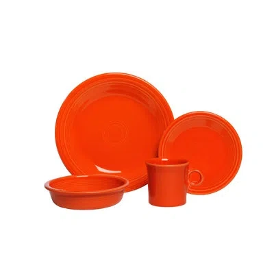 Fiesta Dinnerware 4-piece Place Setting Set, Service For 1 In Poppy