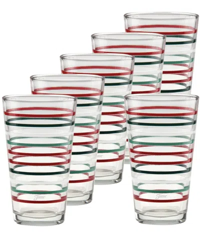 Fiesta Holly Berry Christmas Tapered Cooler Glasses, Set Of 6 In Multi