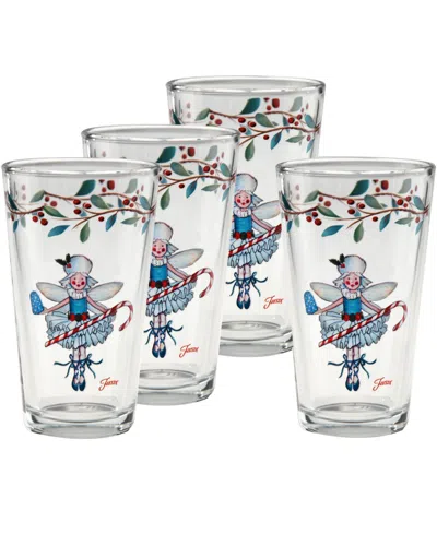 Fiesta Holly Berry Sugar Plum Fairy Tapered Cooler Glasses, Set Of 4 In Multi