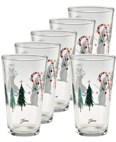 Fiesta Holly Jolly Christmas Tapered Cooler Glasses, Set Of 6 In Multi