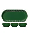 Fiesta Jade Snowflakes 4-piece Condiment Set, Exclusively At Macy's In Green