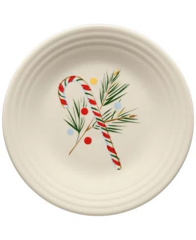 Fiesta Jolly Christmas Candy Cane Classic Rim Luncheon Plate In Brown