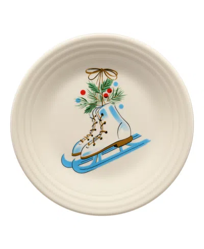 Fiesta Jolly Christmas Skates Classic Rim Luncheon Plate In White