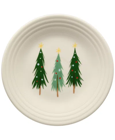 Fiesta Jolly Christmas Three Trees Classic Rim Luncheon Plate In Green