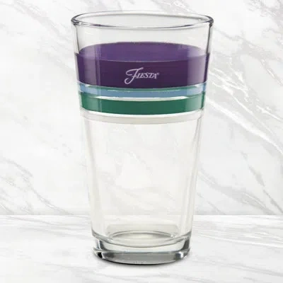 Fiesta Lavender Bloom Edgeline 16-ounce Cooler Glass Set Of 4 In Multi