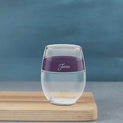 Fiesta Lavender Frame 15-ounce Stemless Wine Glass Set Of 4 In Purple
