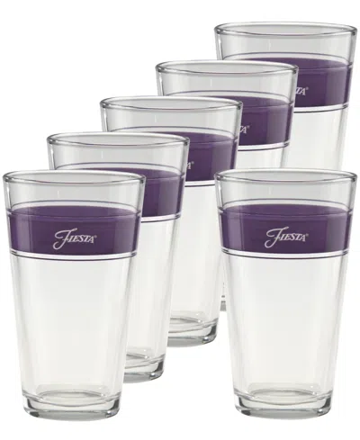 Fiesta Lavender Frame Tapered Cooler Glasses, Set Of 6 In Multi