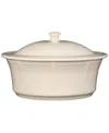 Fiesta Linen Large Round Covered Casserole 90-oz. In Neutral