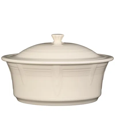 Fiesta Linen Large Round Covered Casserole 90-oz. In Neutral