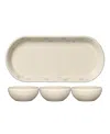 Fiesta Linen Snowflakes 4-piece Condiment Set, Exclusively At Macy's In Neutral