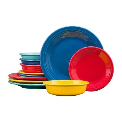 Fiesta Mixed Vibrant Classic Rim 12-pc. Dinnerware Set In Multi