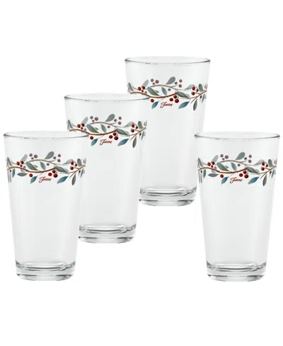 FIESTA NUTCRACKER HOLLY TAPERED COOLER GLASSES, SET OF 4