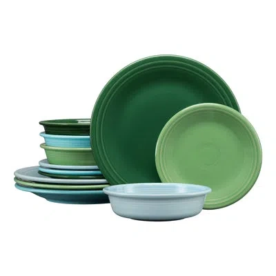 Fiesta Shop Mixed Sets Aegean Classic Rim 12-piece Dinnerware Set, Service For 4