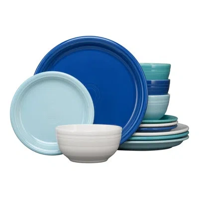 Fiesta Shop Mixed Sets Coastal Blues Bistro Coupe 12-piece Dinnerware Set, Service For 4