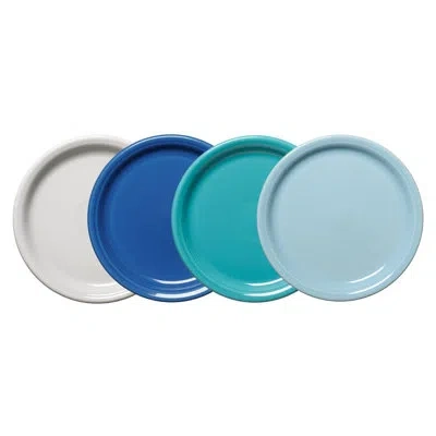 Fiesta Shop Mixed Sets Coastal Blues Bistro Coupe 9 Inch Luncheon Plate, Set Of 4 In Mixed Coastal