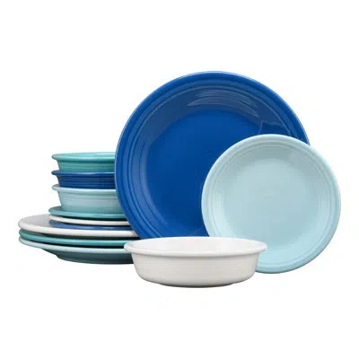 Fiesta Shop Mixed Sets Coastal Blues Classic Rim 12-piece Dinnerware Set, Service For 4
