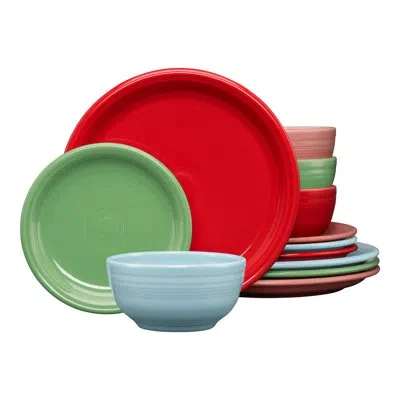Fiesta Shop Mixed Sets  Peppermint Frost Bistro Coupe 12-piece Dinnerware Set, Service For 4 In Mixed Peppermint Frost
