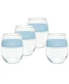 FIESTA SKY FRAME 15-OUNCE STEMLESS WINE GLASS SET OF 4