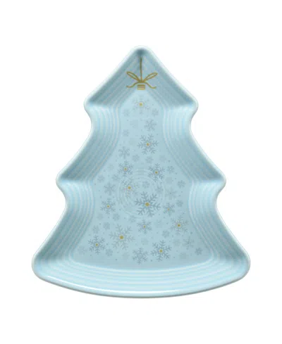 Fiesta Sky Snowflakes Tree Shaped 8.75" Ornament Plate, Exclusively At Macy's In Blue