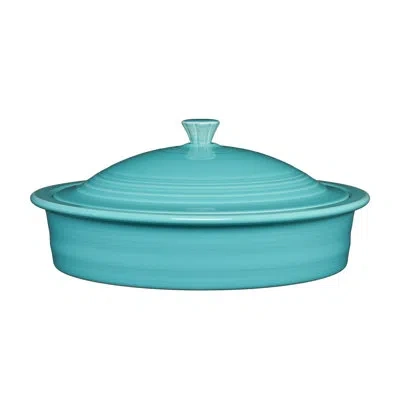 Fiesta Small 10 Inch Round Covered Casserole 1.4 Quart In Turquoise