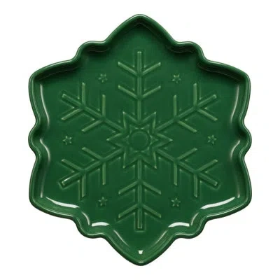 Fiesta Snowfalke Shaped Plate In Green