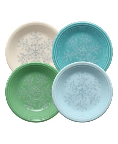 Fiesta Snowflakes Classic Rim Salad Plates, Set Of 4, Exclusively At Macy's In Multi