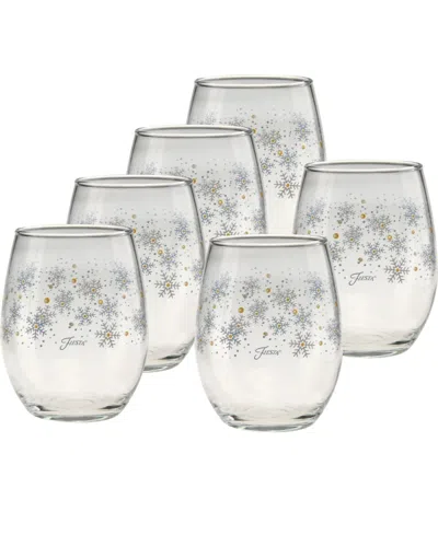 Fiesta Snowflakes Stemless Wine Glasses, Set Of 6, Exclusively At Macy's In Gray