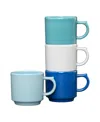Fiesta Stackable Mugs, Set Of 4 In Coastal Bl