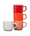 Fiesta Sunset Horizon 16 Oz. Stackable Mugs, Set Of 4 In Multi