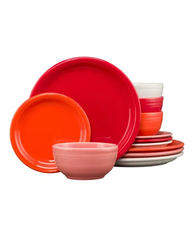 FIESTA SUNSET HORIZON BISTRO COUPE 12 PC. DINNERWARE SET, SERVICE FOR 4