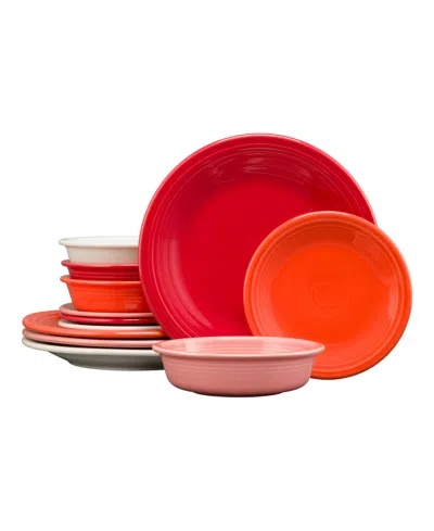 Fiesta Sunset Horizon Bistro Coupe 12 Pc. Dinnerware Set, Service For 4 In Sunset Horizon Mixed Colors