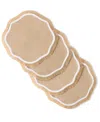 Fiesta Textured Jute Scallop Border Placemat, Set Of 4 In Natural