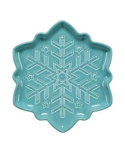 Fiesta Turquoise Snowflake 8" Shaped Plate, Exclusively At Macy's In Blue