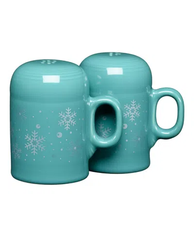 Fiesta Turquoise Snowflakes Rangetop Salt & Pepper Shakers, Exclusively At Macy's In Open Blue