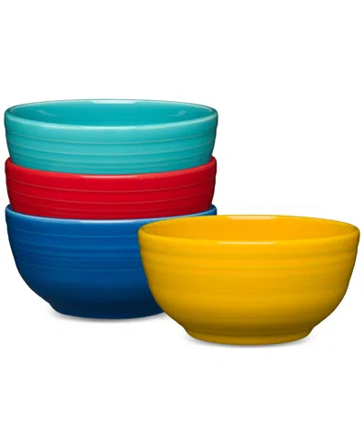 Fiesta Vibrant Bistro Coupe 5.5" Cereal Bowls, Set Of 4 In Multi