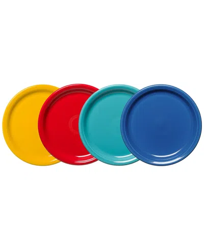 Fiesta Vibrant Bistro Coupe 9" Luncheon Plates, Set Of 4 In Multi