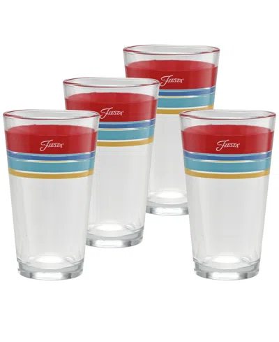 FIESTA VIBRANT EDGELINE TAPERED COOLER GLASS, SET OF 4