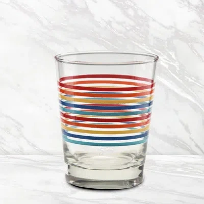 Fiesta Vibrant Thin Stripe 15-ounce Tapered Dof Double Old Fashioned Glass Set Of 4 In Multi