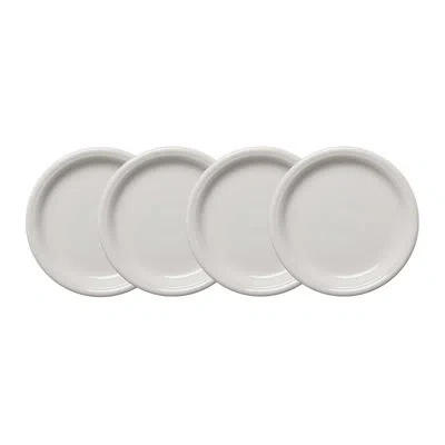 Fiesta White Bistro Coupe 7 1/4 Inch Salad Plate, Set Of 4