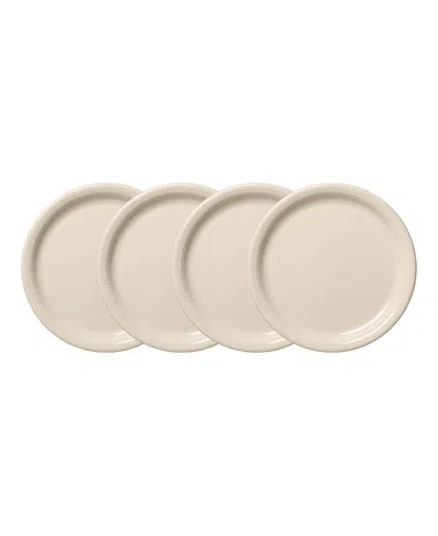 Fiesta White Bistro Coupe 9" Luncheon Plates, Set Of 4 In Neutral