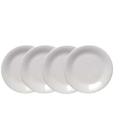 Fiesta White Classic Rim 10.5" Dinner Plates, Set Of 4