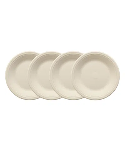 Fiesta White Classic Rim 10.5" Dinner Plates, Set Of 4