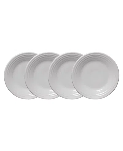 Fiesta White Classic Rim Luncheon Plates, Set Of 4 In Gray